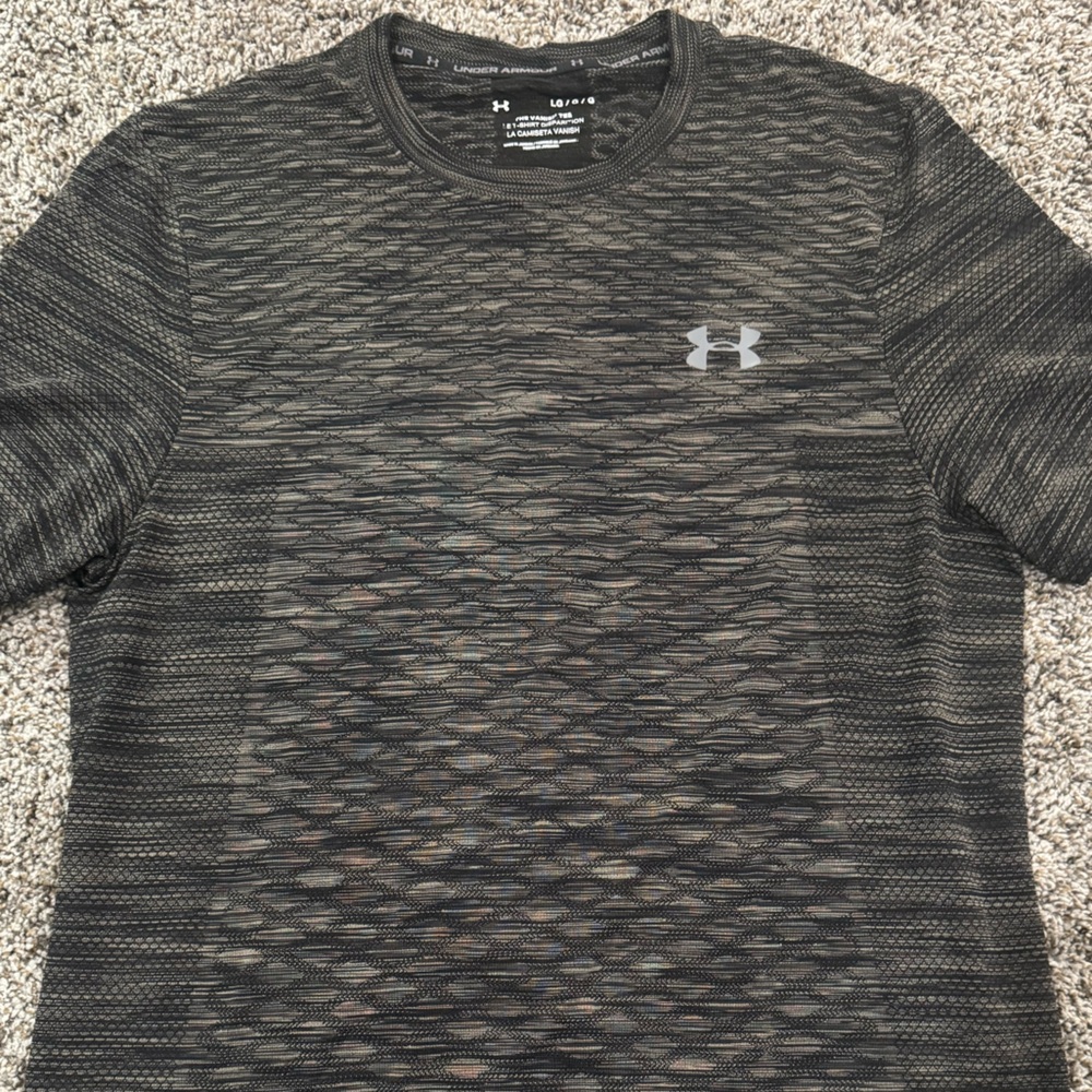 Under Armour Charcoal and Black Textured Tee
